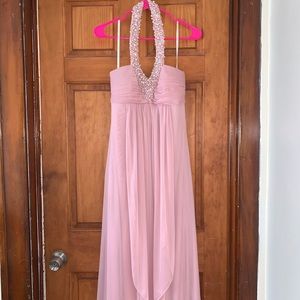 Light pink dress with beaded halter straps